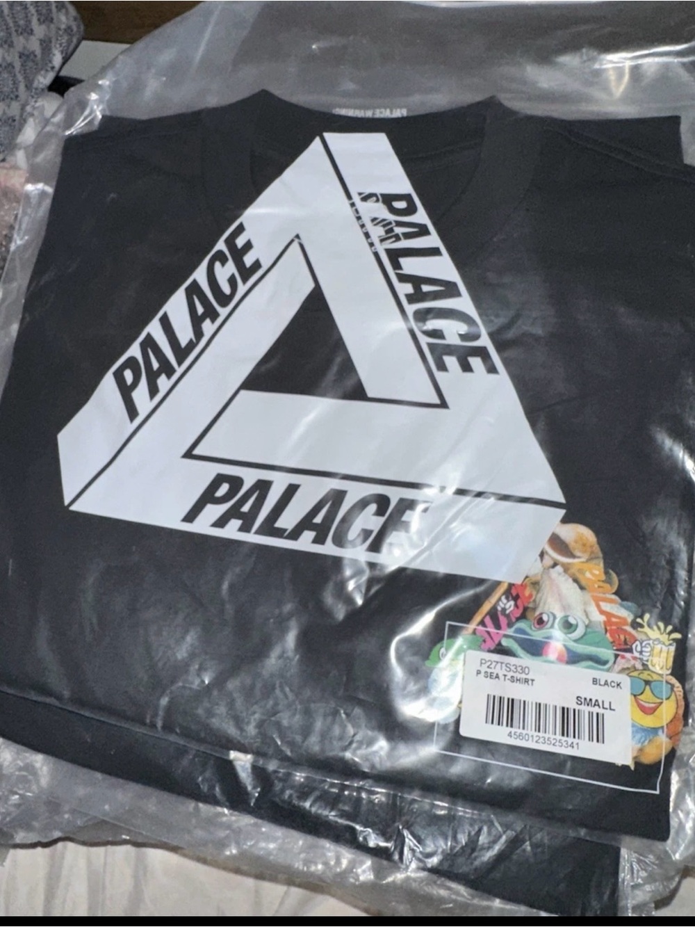 PALACE Black T-Shirt with White Triangle Logo